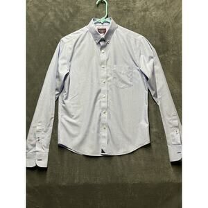 Untuckit Dress Shirt Men Sz XS Slim LIght Blue Wrinkle-Free Preppy Wedding Work